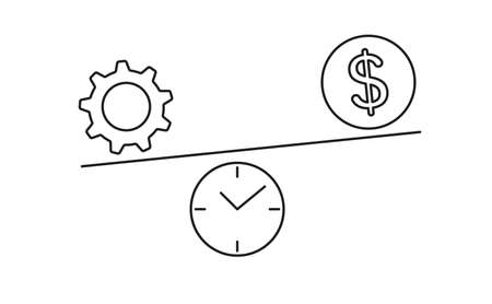 Leverage time management money iconのイラスト素材