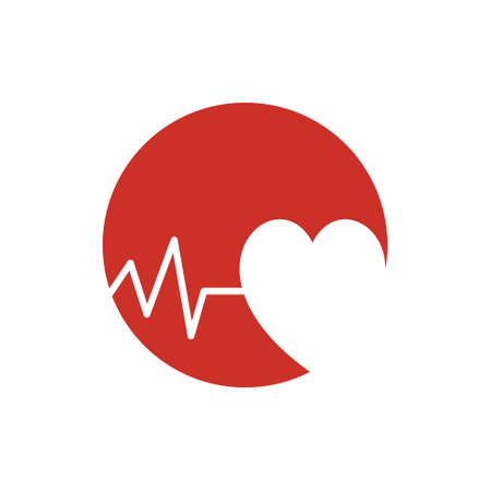 Heart and heartbeat medical logoのイラスト素材