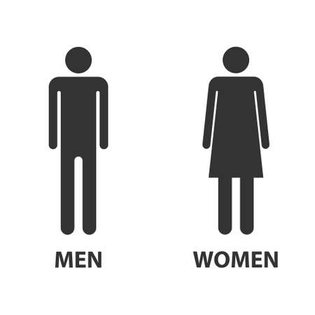 Men women or male female icon for toilet or various purposesのイラスト素材