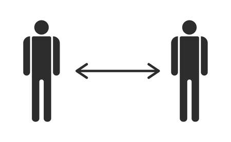 Safe social distance space iconのイラスト素材