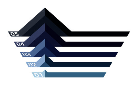 3d Infographic pyramid triangle shape 5 step processのイラスト素材