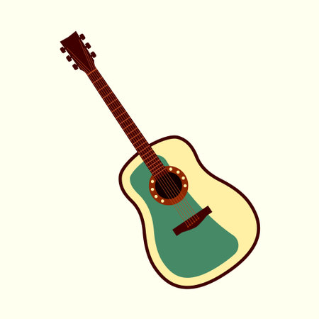 Guitar stringed musical instrument flat vector designのイラスト素材