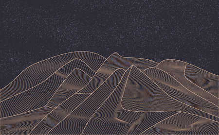 Japanese line mountain wave pattern backgroundのイラスト素材