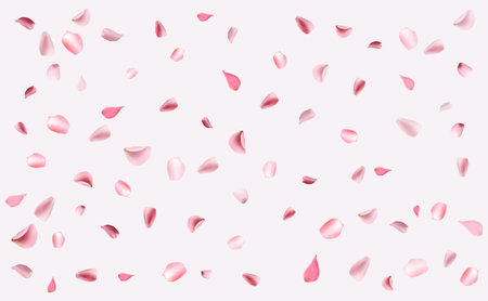 Rose petals falling down backgroundのイラスト素材