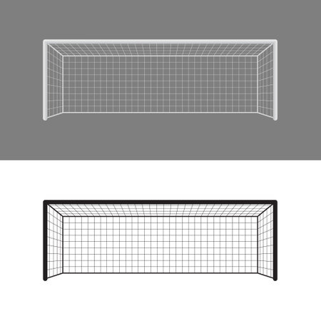 Football or soccer goalpost realistic and icon vectorのイラスト素材