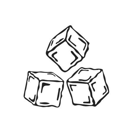 Ice cubes melting on normal temperature iconのイラスト素材