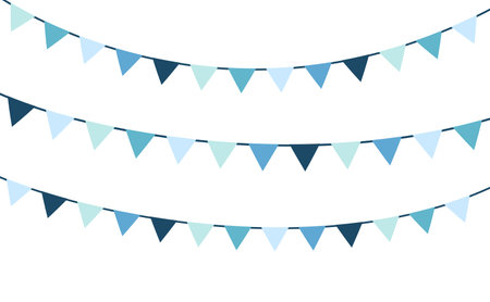 Party flag garland celebration on white backgroundのイラスト素材