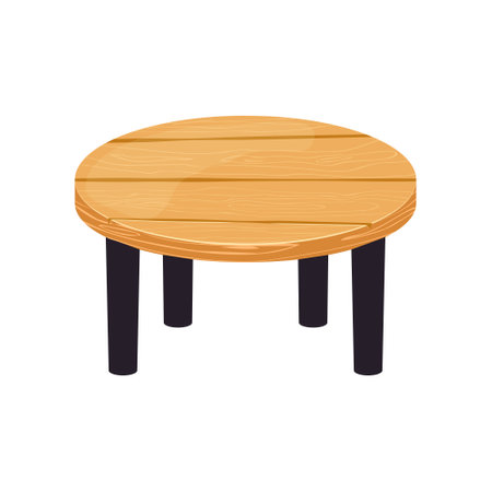 Wooden circular shape table 3dのイラスト素材