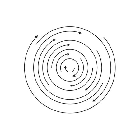Rotating arrows in circle clockwise directionのイラスト素材