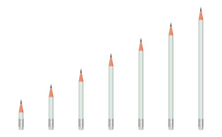 Writing drawing pencil various length setのイラスト素材