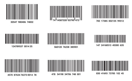 Bar code line numbers underneath set