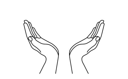 Save protect charity hand outline line art background. Vector hand drawn abstractのイラスト素材