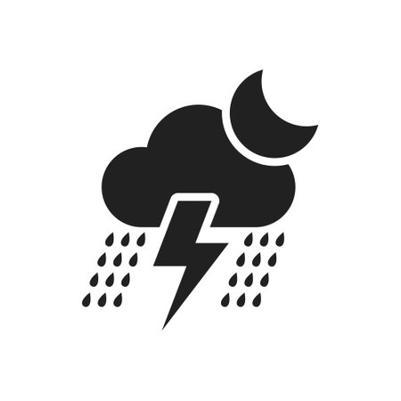 Weather season icon with cloud, rain, thunder flash and sunのイラスト素材