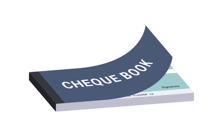 Bank cheque book or check book vector backgroundのイラスト素材