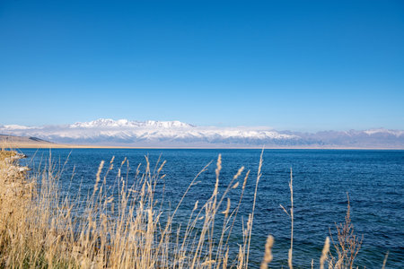 Sailimu Lake in Autumnの写真素材