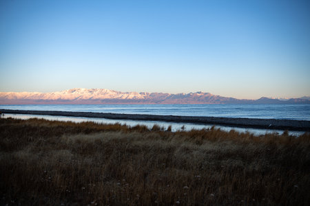Sailimu Lake in Autumnの写真素材