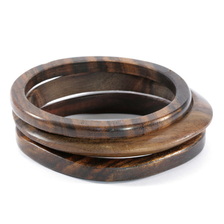 Wooden Bangle Set of 3の写真素材