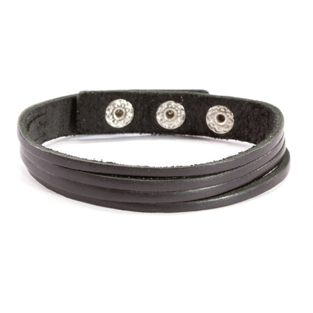 Black Leather Cut Bangleの写真素材
