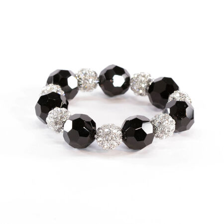 Black Crystal and Ball Braceletの写真素材