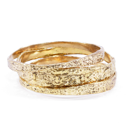 Rough Gold Banglesの写真素材