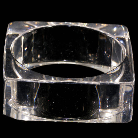 Clear Resin Square Bangle on Blackの写真素材