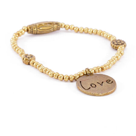 Gold Bead Love Braceletの写真素材