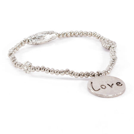 Silver Bead Love Braceletの写真素材