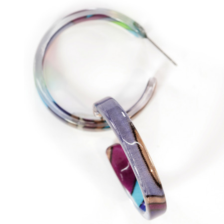 Bright Resin Hoop Earringsの写真素材