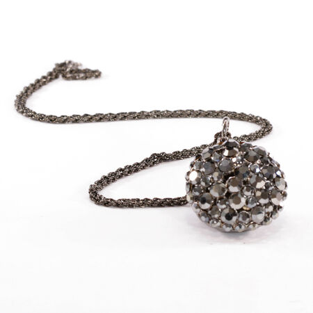 Ball with Crystals on Chain Necklaceの写真素材
