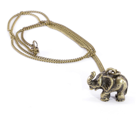 Long Chain Necklace with Elephant Pendantの写真素材