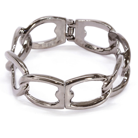 Gunmetal Linked Bangleの写真素材