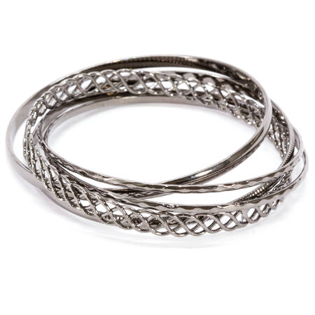 Gunmetal Twisted Banglesの写真素材