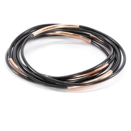 Leather and Gold Banglesの写真素材