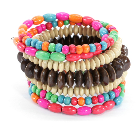 Colourful Beaded Snake Bangleの写真素材