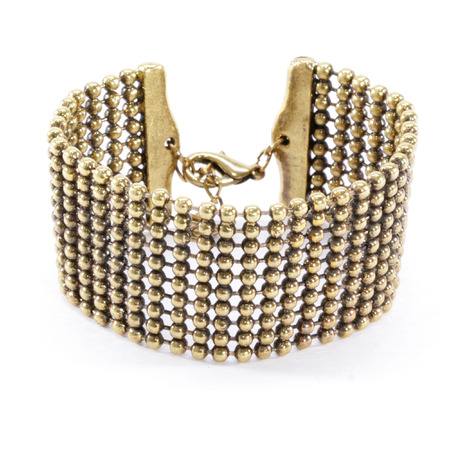 Antique Gold Metal Ball Braceletの写真素材