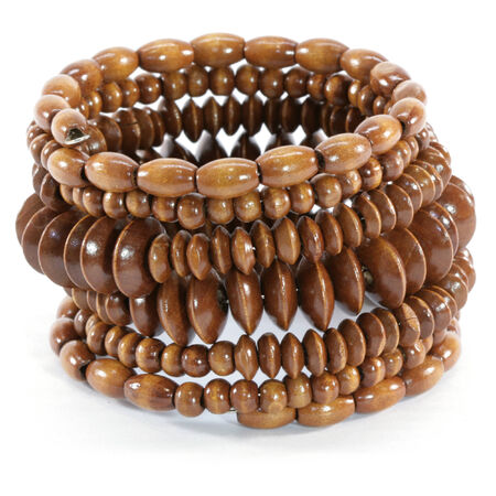 Wooden Beaded Snake Bangleの写真素材