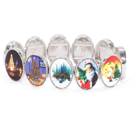 Christmas Scenes Oval Braceletの写真素材