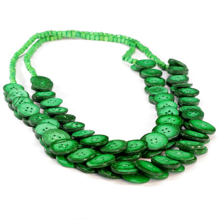 Green Button Necklaceの写真素材