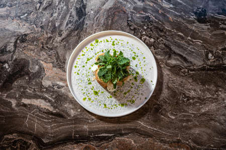 Green pie with seasonal greens, cream cheese and fennel