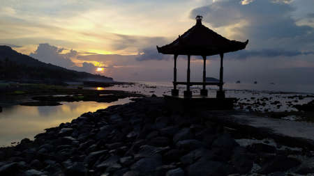 view of the beach in the morningの写真素材