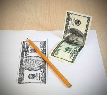 Picture of one hundred-dollars note sheet of paperの写真素材