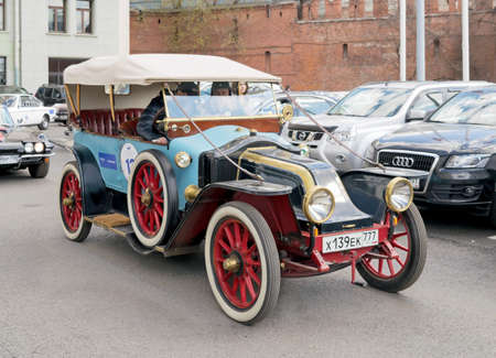 Moscow, Russia - April 24, 2016: Retro cars rally named after Ingosstrakh Exclusive Classic Day.