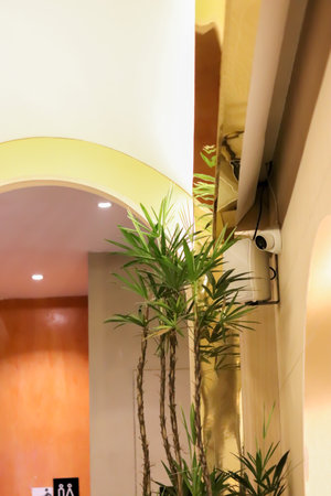 Modern restaurant interior with hint symbolsの写真素材