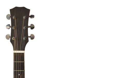 guitar neck headstock on white backgroundの写真素材