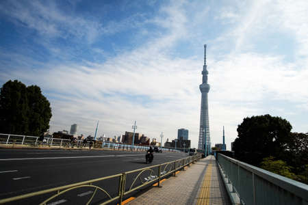 Road to the Tokyo Skytree Tower ,Tokyo - Japanのeditorial素材