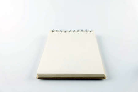 Blank notebook on white background.の写真素材