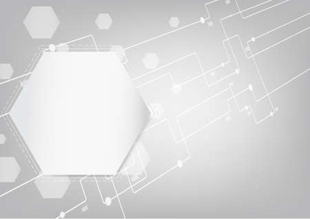 Geometric abstract background with connected line, dot and arrow symbol, Concept for technology , science , medical background, Vector Illustrationのイラスト素材