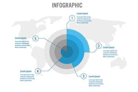 Business infographic template with 5 options, Abstract elements diagram , parts or processes and...