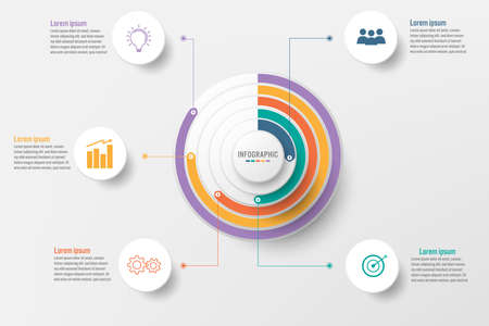 Business infographic template with 5 options, Abstract elements diagram or processes and business...