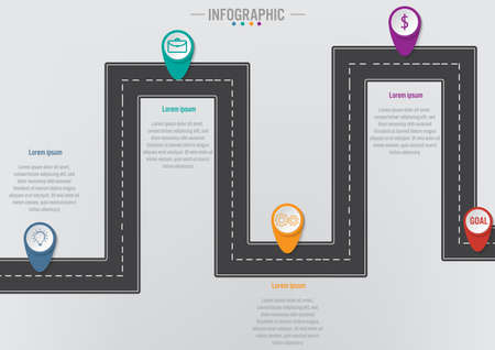 Business infographic template with 4 options, Abstract elements diagram or processes and business flat icon, Vector business template for presentation.Creative concept for infographic.のイラスト素材